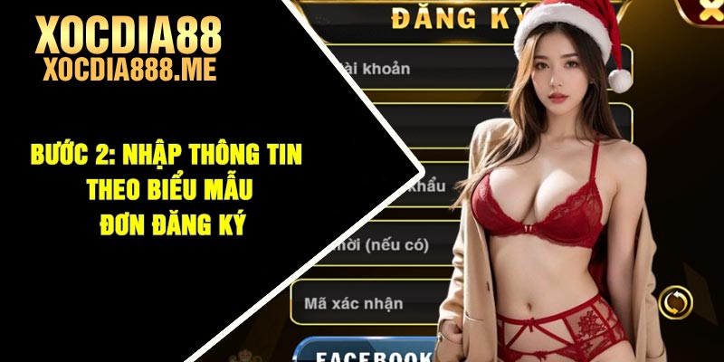 Bước 2: Nhập thông tin theo biểu mẫu đơn đăng ký